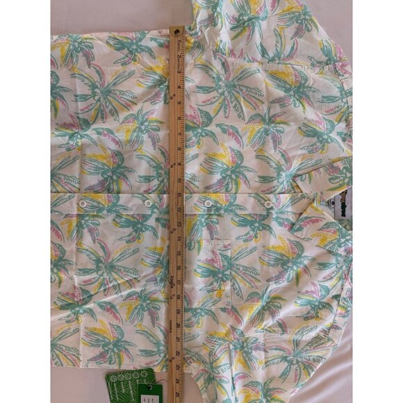 NWT Tipsy Elves Men's Shirt XL Tropical Summer Hawaiian Blue Pink White Palm NEW - Picture 9 of 16